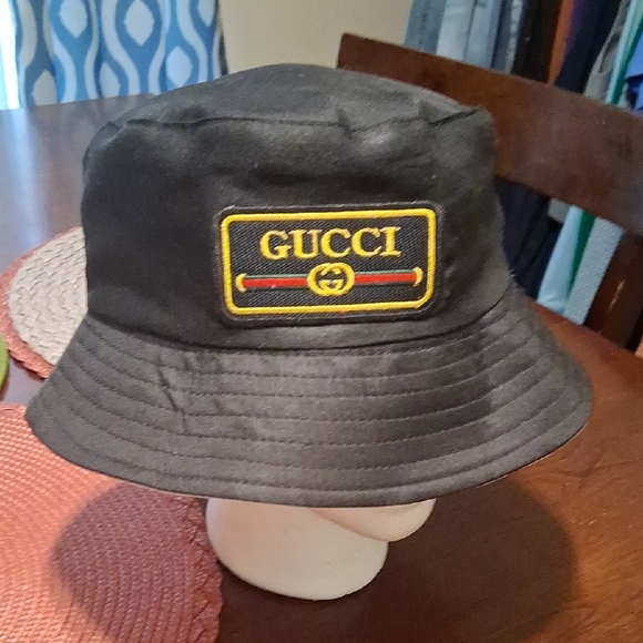 Gucci Other - Gucci Black and Yellow Logo Bucket Hat